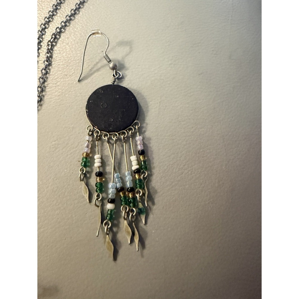 Southwest Western Aztec Pattern Drop Dangle Beaded Earrings & Necklace #430 - Picture 6 of 6